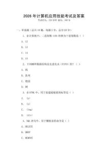 2026年計算機應用技能考試及答案