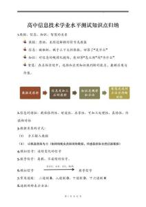 2026年高中信息技術學業水平考試知識點歸納總結（復習必背）