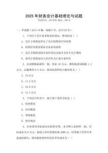 2025年財(cái)務(wù)會(huì)計(jì)基礎(chǔ)理論與試題