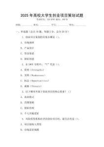 2025年高校大學(xué)生創(chuàng)業(yè)項(xiàng)目策劃試題