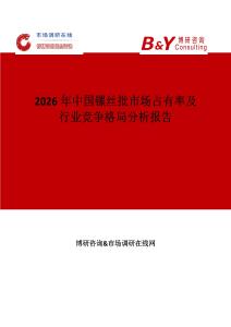 2026年中國鏍絲批市場占有率及行業(yè)競爭格局分析報告