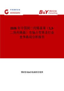 2026年中國間二丙烯基苯（13-二異丙烯基）市場(chǎng)占有率及行業(yè)競(jìng)爭(zhēng)格局分析報(bào)告