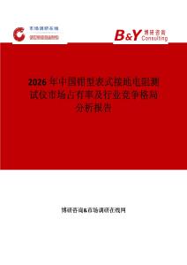 2026年中國(guó)鉗型表式接地電阻測(cè)試儀市場(chǎng)占有率及行業(yè)競(jìng)爭(zhēng)格局分析報(bào)告