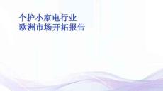2025個護小家電行業歐洲市場開拓報告-