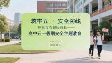 筑牢五一安全防線 護航青春健康成長高中五一假期安全主題教育