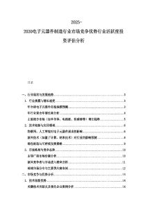 2025-2030電子元器件制造行業(yè)市場競爭優(yōu)勢行業(yè)活躍度投資評(píng)估分析