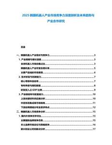 2025韓國機(jī)器人產(chǎn)業(yè)市場競爭力深度剖析及未來趨勢與產(chǎn)業(yè)合作研究