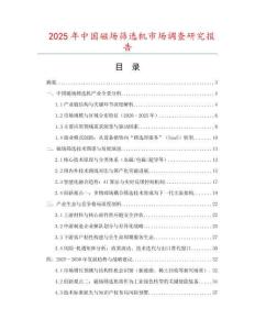 2025年中國(guó)磁場(chǎng)篩選機(jī)市場(chǎng)調(diào)查研究報(bào)告