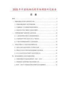 2025年中國鎢鋼內模市場調查研究報告