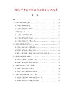 2025年中國(guó)電能表市場(chǎng)調(diào)查研究報(bào)告