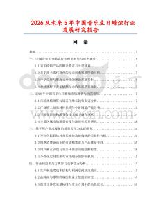 2026及未來5年中國音樂生日蠟燭行業發展研究報告