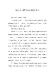 2026年光棍节的记事题记作文