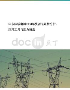 華東電網(wǎng)2030資源充足性展望：政策?具與壓?情景