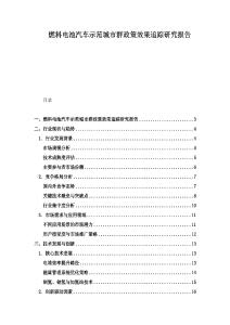 燃料電池汽車示范城市群政策效果追蹤研究報告