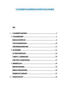 工業(yè)互聯(lián)網(wǎng)平臺(tái)應(yīng)用現(xiàn)狀及未來增長機(jī)會(huì)分析報(bào)告