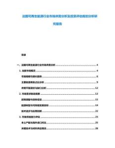法國(guó)可再生能源行業(yè)市場(chǎng)供需分析及投資評(píng)估規(guī)劃分析研究報(bào)告