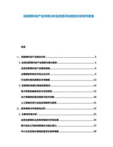 互聯(lián)網(wǎng)科技產(chǎn)業(yè)供需分析及投資評(píng)估規(guī)劃分析研究報(bào)告