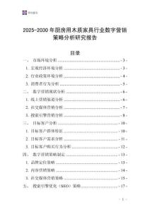 2025-2030年厨房用木质家具行业数字营销策略分析研究报告