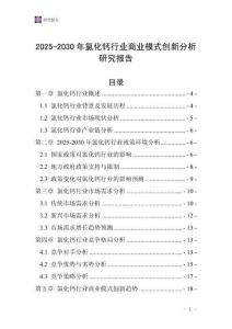 2025-2030年氯化鈣行業(yè)商業(yè)模式創(chuàng)新分析研究報(bào)告