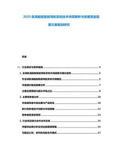 2025航海船舶智能導(dǎo)航系統(tǒng)技術(shù)供需解析與發(fā)展資金配置方案規(guī)劃研究