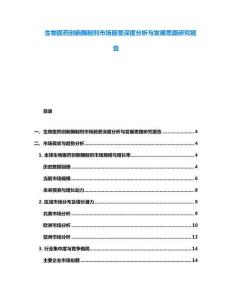 生物醫(yī)藥創(chuàng)新酶制劑市場(chǎng)前景深度分析與發(fā)展思路研究報(bào)告