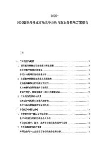 2025-2030航空維修業(yè)市場競爭分析與新業(yè)務(wù)拓展方案報告