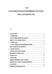 2025-2030家電維修市場競爭結(jié)果資源稀缺地區(qū)競爭手段品牌投入成本效益研究方案