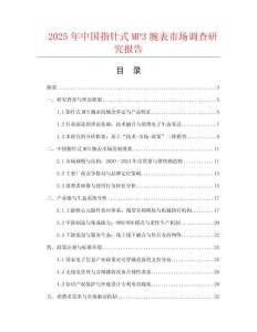2025年中国指针式MP3腕表市场调查研究报告