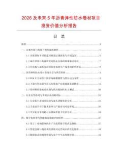 2026及未來5年瀝青彈性防水卷材項目投資價值分析報告