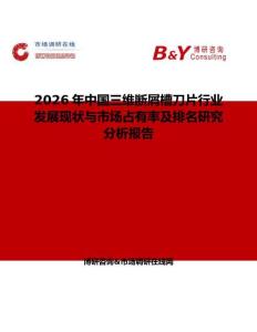 2026年中國三維斷屑槽刀片行業(yè)發(fā)展現(xiàn)狀與市場占有率及排名研究分析報告
