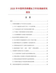 2025年中國(guó)兩用柄螺絲刀市場(chǎng)調(diào)查研究報(bào)告