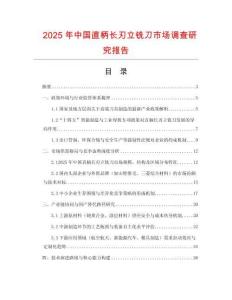 2025年中國直柄長刃立銑刀市場調查研究報告