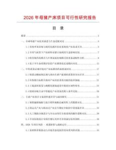 2026年母豬產床項目可行性研究報告