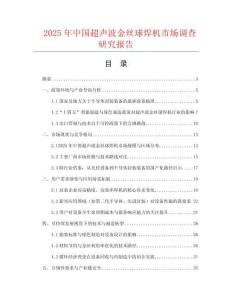 2025年中國超聲波金絲球焊機(jī)市場(chǎng)調(diào)查研究報(bào)告