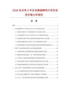 2026及未來5年壓電陶瓷蜂鳴片項目投資價值分析報告