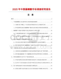 2025年中國偏磷酸市場調查研究報告