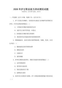 2026年護士職業(yè)能力測試模擬試題