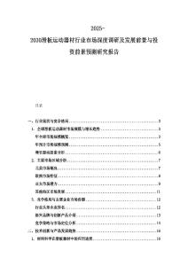 2025-2030滑板運動器材行業(yè)市場深度調(diào)研及發(fā)展前景與投資前景預(yù)測研究報告