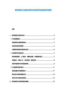 城市規劃行業現狀供需分析投資評估規劃研究報告