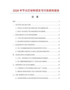 2026年节日灯材料项目可行性研究报告