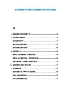 互聯網服務行業市場供需分析及投資云平臺規劃報告