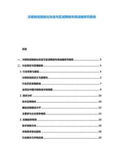 冷鏈物流智能化改造與區域網絡布局戰略研究報告