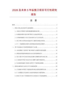 2026及未來5年縱剪刀項目可行性研究報告