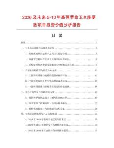 2026及未來5-10年高彈羅紋衛(wèi)生座便墊項(xiàng)目投資價(jià)值分析報(bào)告
