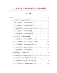 2026年相片卡項目可行性研究報告