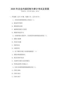 2025年企業內部控制與審計考試及答案