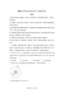 2026年黑龍江哈爾濱高三一模高考物理試卷試題（含答案詳解）