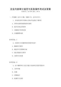 企業內部審計規范與實務操作考試及答案
