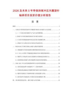2026及未來5年帶保持架沖壓外圈滾針軸承項目投資價值分析報告