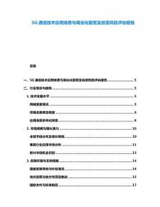 5G通信技術應用場景與商業(yè)化前景及投資風險評估報告